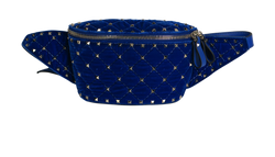 Valentino Spike Belt Bag, Velvet, Blue, DB, 3*